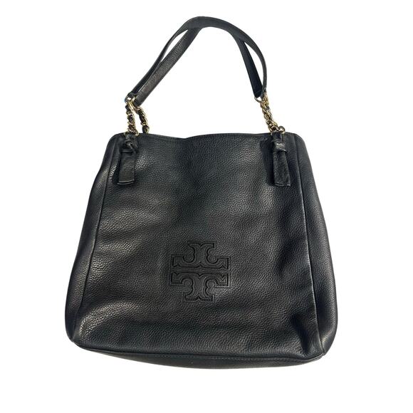 Tory Burch Black Leather Harper Tote - Picture 2 of 10